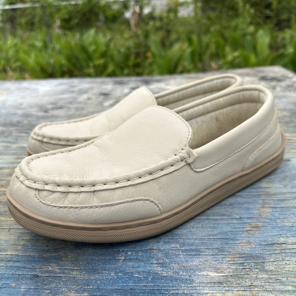 My Slippers Women's 10 Beach Beige Leather Moccasin Slippers - 30